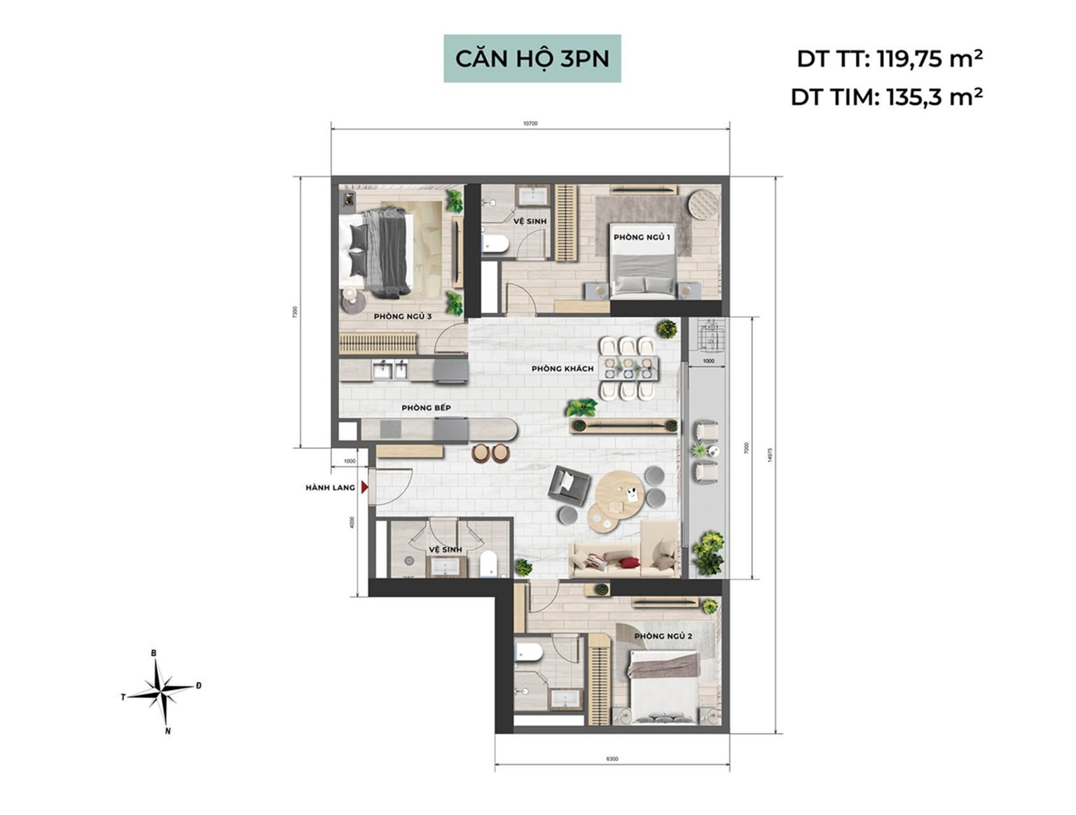 căn hộ 3 phòng ngủ dự án alluvia city văn giang hưng yên