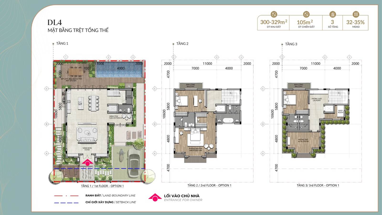 mặt bằng biệt thự đơn lập alluvia city văn giang hưng yên