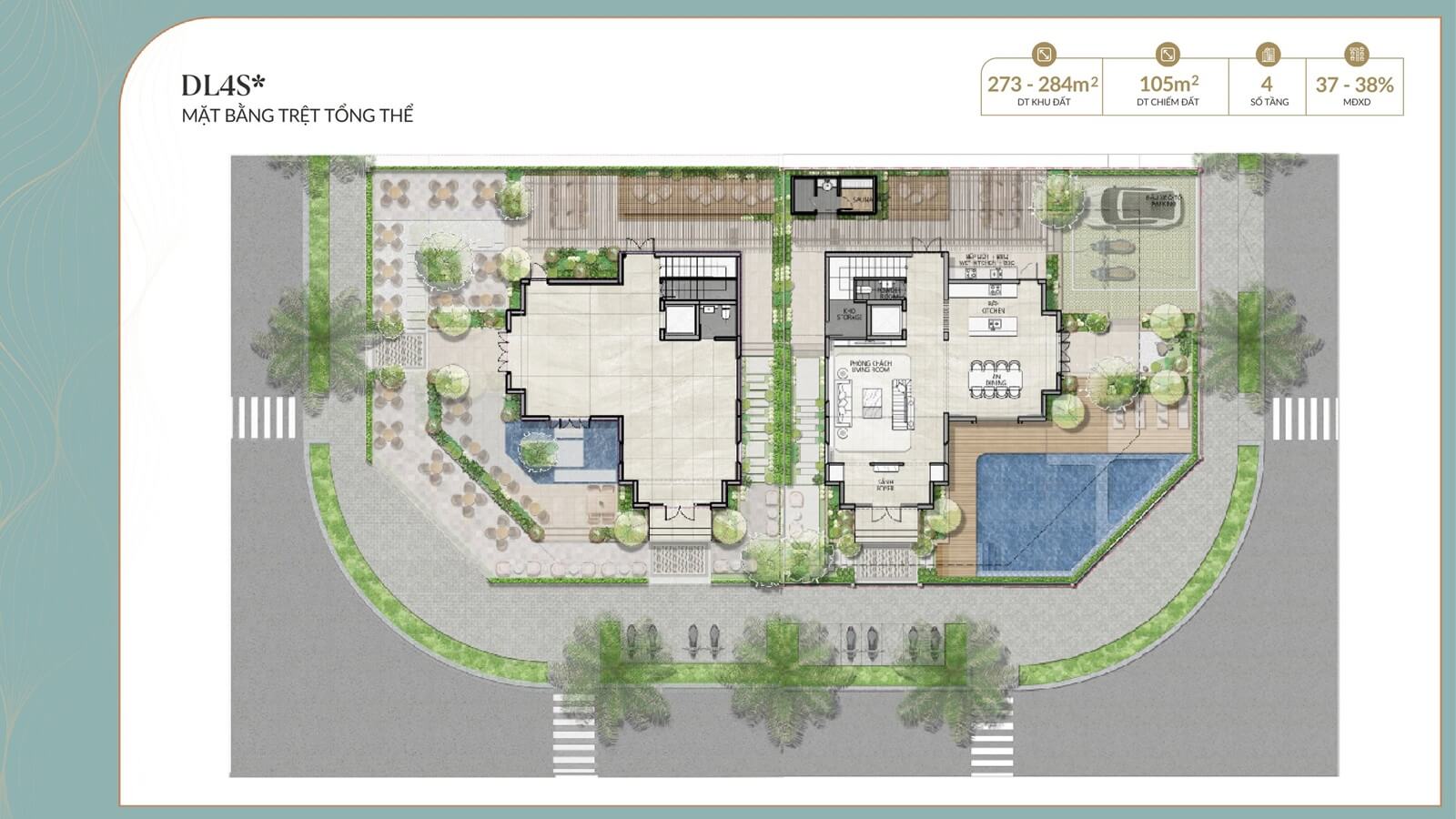 mặt bằng biệt thự đơn lập thương mại alluvia city văn giang hưng yên