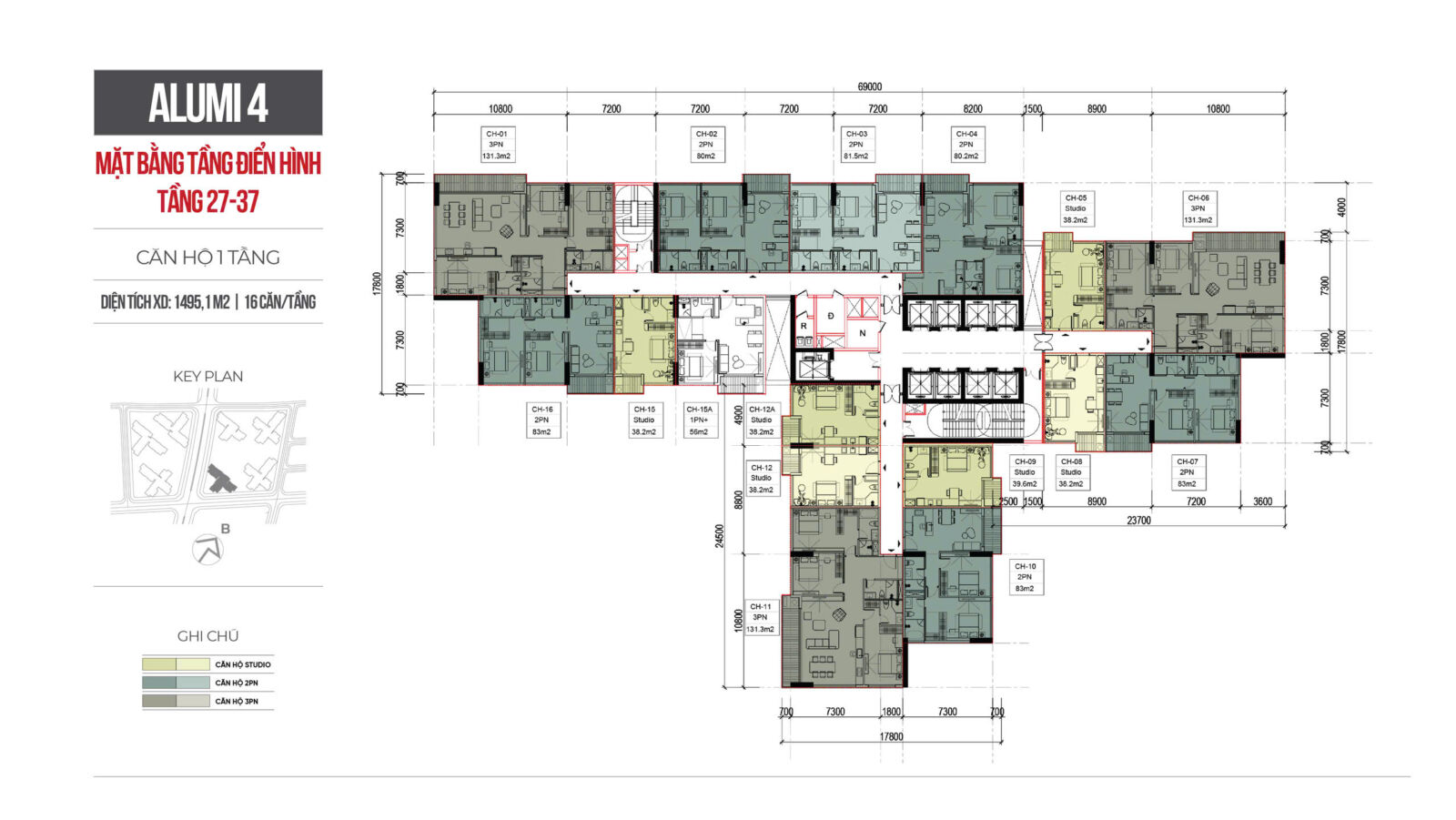 Mặt bằng tòa Alumi 4 dự án Alluvia City Văn Giang